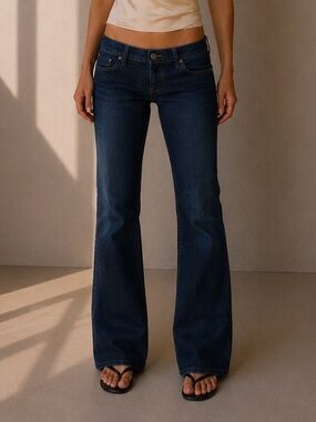 Y2K Raven Denim Low Rise Bootcut Jeans